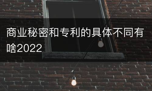 商业秘密和专利的具体不同有啥2022