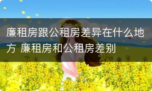 廉租房跟公租房差异在什么地方 廉租房和公租房差别