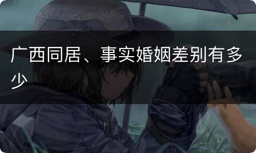 广西同居、事实婚姻差别有多少
