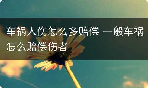 车祸人伤怎么多赔偿 一般车祸怎么赔偿伤者