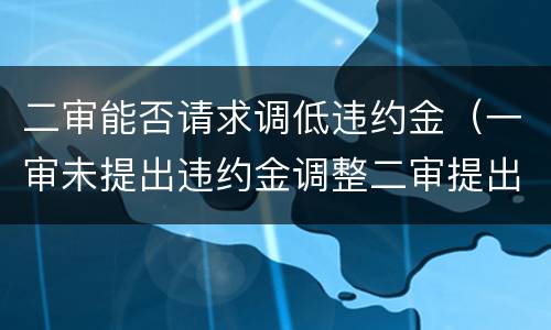 二审能否请求调低违约金（一审未提出违约金调整二审提出的）