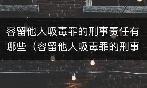 容留他人吸毒罪的刑事责任有哪些（容留他人吸毒罪的刑事责任有哪些行为）