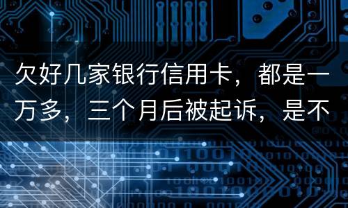 欠好几家银行信用卡，都是一万多，三个月后被起诉，是不是要判刑了
