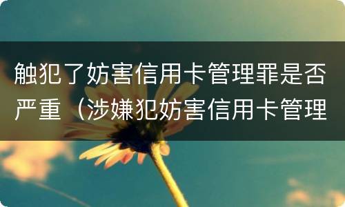 触犯了妨害信用卡管理罪是否严重（涉嫌犯妨害信用卡管理罪）