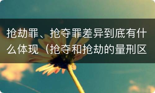 抢劫罪、抢夺罪差异到底有什么体现（抢夺和抢劫的量刑区别）