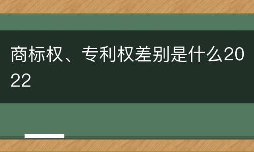 商标权、专利权差别是什么2022