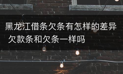 黑龙江借条欠条有怎样的差异 欠款条和欠条一样吗
