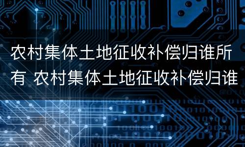 农村集体土地征收补偿归谁所有 农村集体土地征收补偿归谁所有管