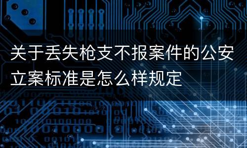 关于丢失枪支不报案件的公安立案标准是怎么样规定