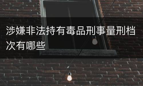 涉嫌非法持有毒品刑事量刑档次有哪些