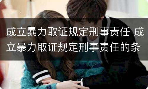 成立暴力取证规定刑事责任 成立暴力取证规定刑事责任的条件