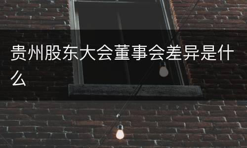 贵州股东大会董事会差异是什么