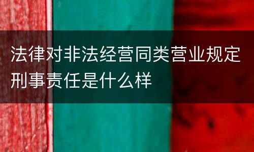 法律对非法经营同类营业规定刑事责任是什么样