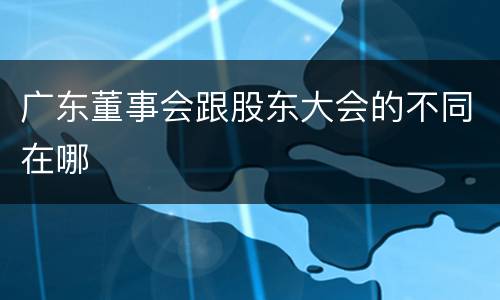 广东董事会跟股东大会的不同在哪