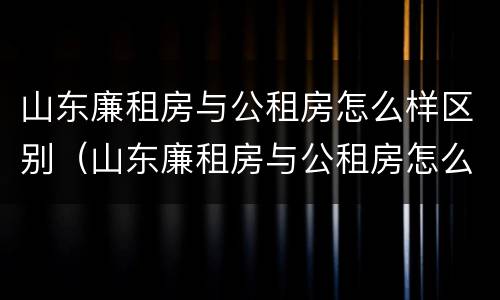 山东廉租房与公租房怎么样区别（山东廉租房与公租房怎么样区别呢）