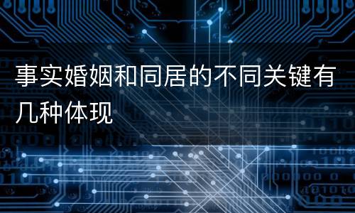 事实婚姻和同居的不同关键有几种体现