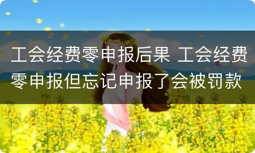 工会经费零申报后果 工会经费零申报但忘记申报了会被罚款吗