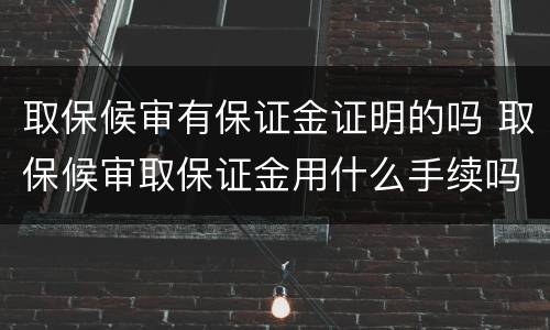 取保候审有保证金证明的吗 取保候审取保证金用什么手续吗