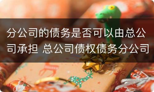分公司的债务是否可以由总公司承担 总公司债权债务分公司需要承担吗