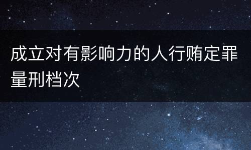 成立对有影响力的人行贿定罪量刑档次