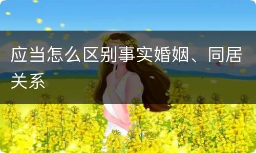 应当怎么区别事实婚姻、同居关系