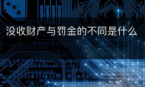 没收财产与罚金的不同是什么