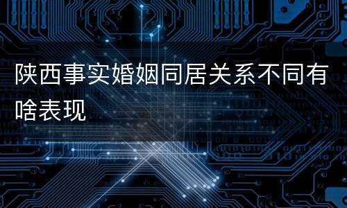 陕西事实婚姻同居关系不同有啥表现