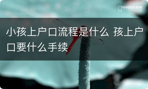 小孩上户口流程是什么 孩上户口要什么手续