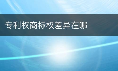 专利权商标权差异在哪