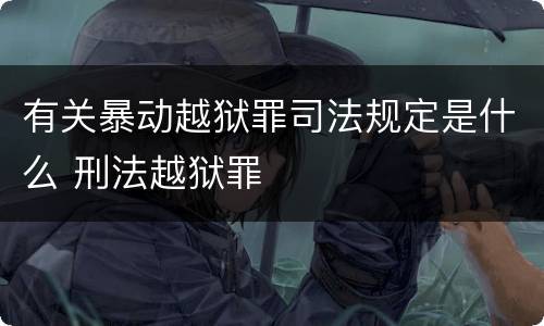 有关暴动越狱罪司法规定是什么 刑法越狱罪