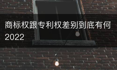 商标权跟专利权差别到底有何2022