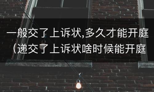 一般交了上诉状,多久才能开庭（递交了上诉状啥时候能开庭）