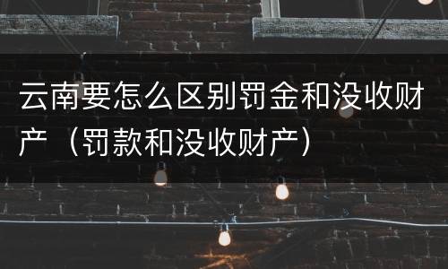 云南要怎么区别罚金和没收财产（罚款和没收财产）