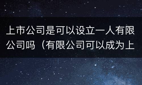上市公司是可以设立一人有限公司吗（有限公司可以成为上市公司吗）