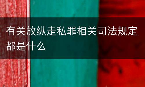 有关放纵走私罪相关司法规定都是什么