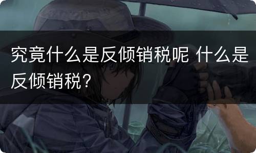 究竟什么是反倾销税呢 什么是反倾销税?