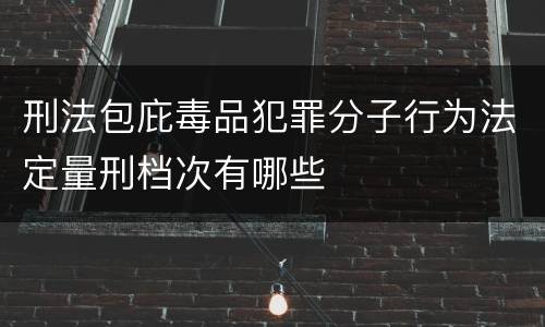 刑法包庇毒品犯罪分子行为法定量刑档次有哪些
