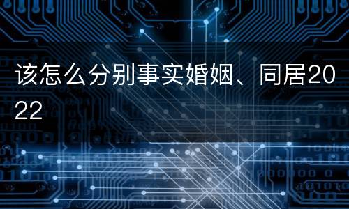 该怎么分别事实婚姻、同居2022