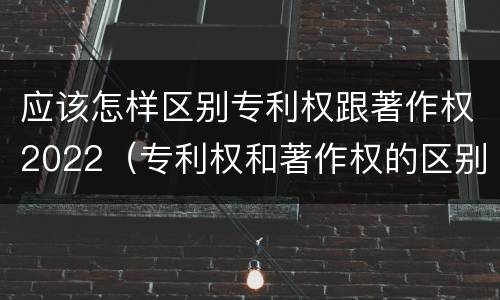 应该怎样区别专利权跟著作权2022（专利权和著作权的区别）