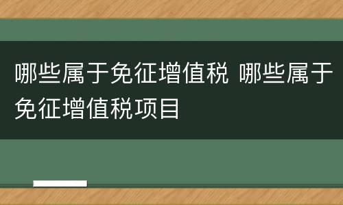哪些属于免征增值税 哪些属于免征增值税项目