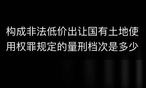 构成非法低价出让国有土地使用权罪规定的量刑档次是多少