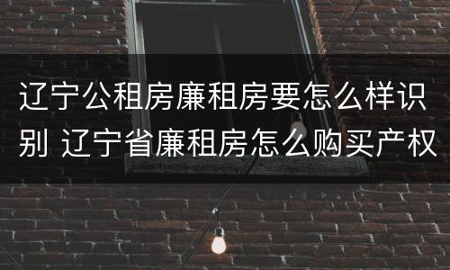 辽宁公租房廉租房要怎么样识别 辽宁省廉租房怎么购买产权
