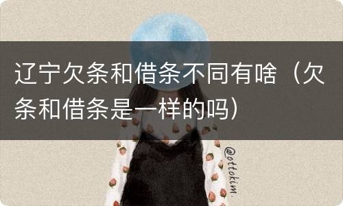 辽宁欠条和借条不同有啥（欠条和借条是一样的吗）