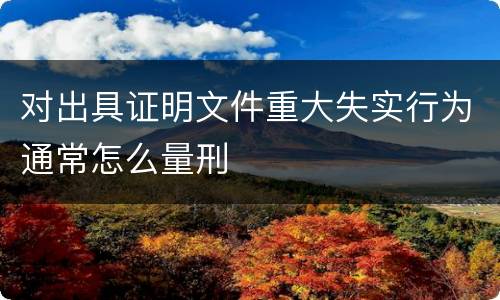 对出具证明文件重大失实行为通常怎么量刑