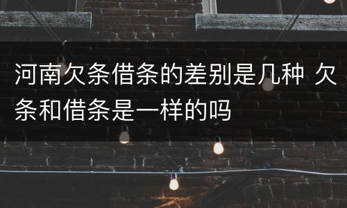河南欠条借条的差别是几种 欠条和借条是一样的吗