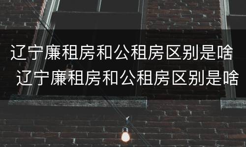 辽宁廉租房和公租房区别是啥 辽宁廉租房和公租房区别是啥啊