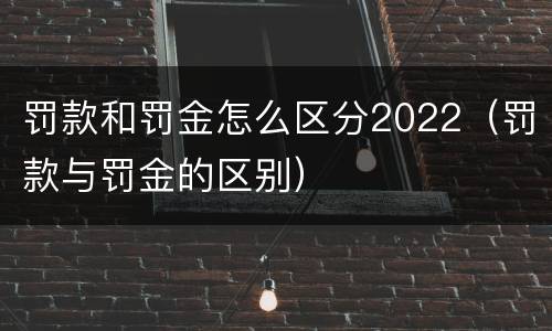罚款和罚金怎么区分2022（罚款与罚金的区别）
