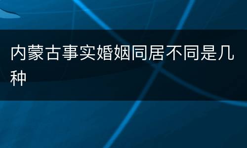 内蒙古事实婚姻同居不同是几种