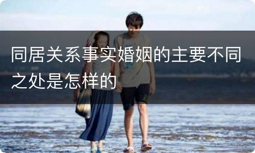 同居关系事实婚姻的主要不同之处是怎样的