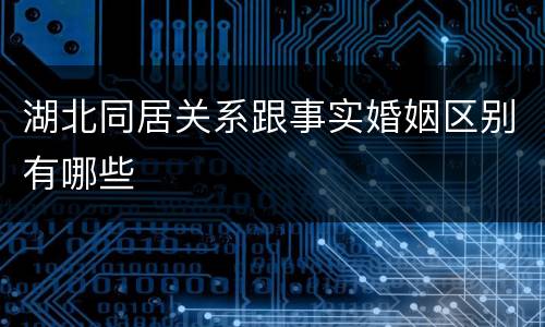 湖北同居关系跟事实婚姻区别有哪些